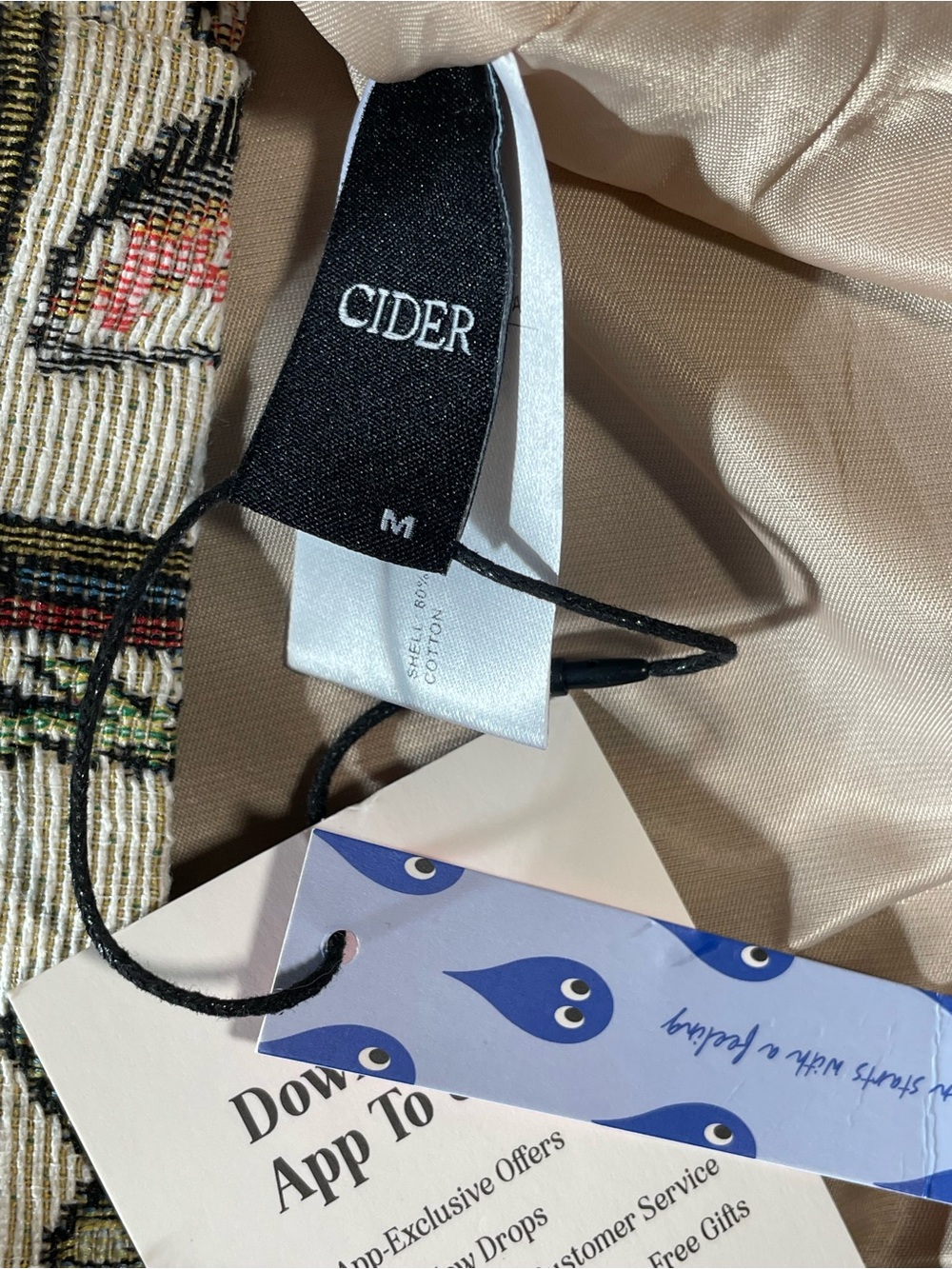 Cider Cream Sleeveless Mini Dress with Multicolor Cat Quilt Print NWT - Picture 10 of 10